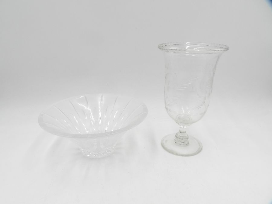 A collection of cut glassware including a Victorian celery glass, decanters etc - some with - Image 4 of 7