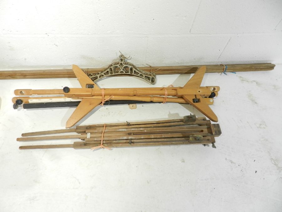 A Sheila Maid clothes rack along with an enamel bread bin, easel etc. - Image 3 of 3