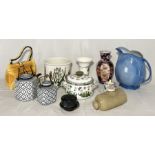 A collection of various china including large Art Deco jug, Portmeirion, Japanese vase, Villeroy &