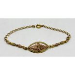 A two coloured 10ct gold bracelet, weight 3.5g