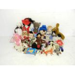 A collection of child's soft toys including some vintage