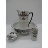 A Shelley jug and bowl set and accessories- chip to jug