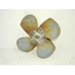 A metal boat propeller