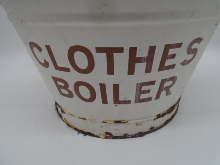 An enamelled lidded clothes boiler and jug, along with a wash bowl and jug etc - Image 4 of 13