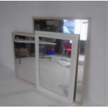 Three large modern mirrors. Overall sizes 106cm x 76cm, 100cm x 100cm and 127cm x 96cm (with