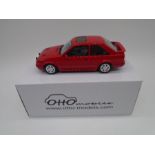 A boxed Otto Mobile Ltd die-cast car model of a Ford Escort MK4 RS Turbo (1:18 Scale)
