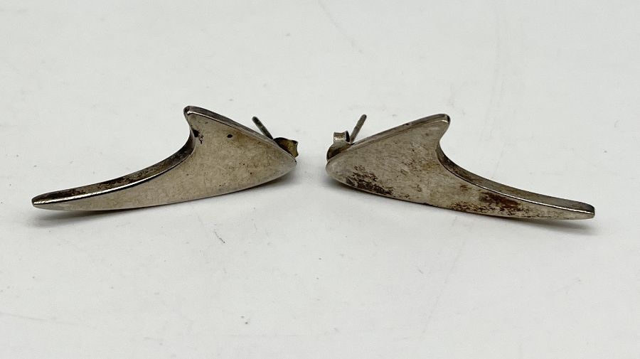 A pair of Danish Bent Knudsen sterling silver earrings