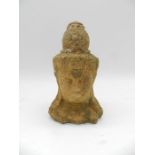 A small terracotta Buddha head (repaired) - height 22cm