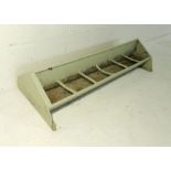 A painted galvanised metal feeding trough - length 92cm