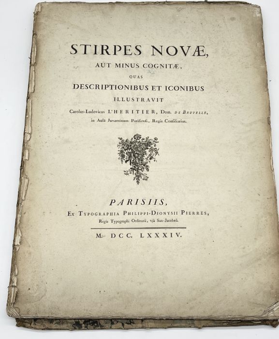 Charles-Louis L'Heritier de Brutelle: Stirpes Novae, aut minus cognitae, quas descriptionibus et