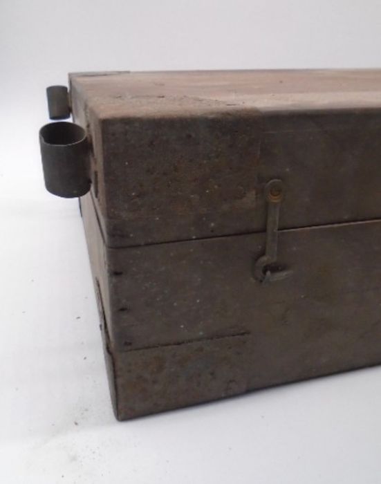 A vintage set of industrial wooden drawers and a small wooden trunk/chest - Image 2 of 34