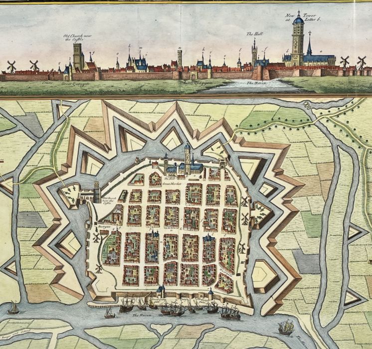 A hand coloured map of Newport in Flanders, Utrecht by Tindal after Rapin - overall size in frame 50 - Image 2 of 3