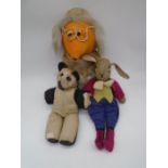 Three vintage soft toys including The Wombles "Uncle Bulgaria"