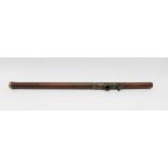 An antique Japanese bamboo pipe with character mark (A/F) - length 59cm