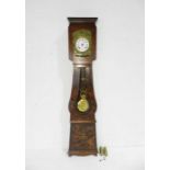 A large French striking longcase clock with hand-painted decoration to case. The face with white