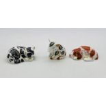 Three boxed Royal Crown Derby Collectors Guild paperweights including Snuffle, Puppy & Misty