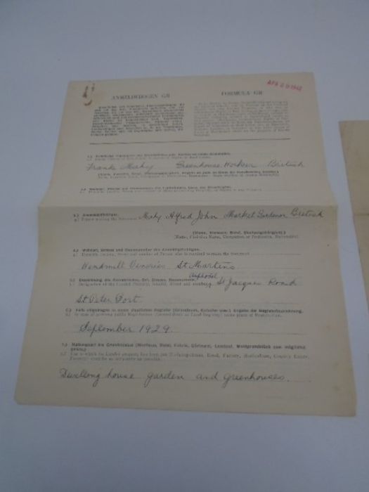 A small ephemera collection including World War 2 Jersey red cross papers plus a set of six photos - Image 5 of 14