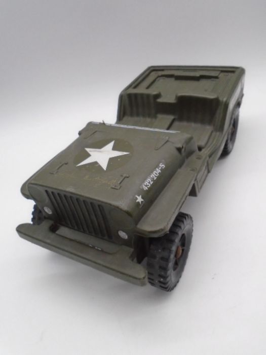 A collection of five large toy army vehicles including a Cherila Toys jeep, Arwin tank etc along - Image 6 of 7
