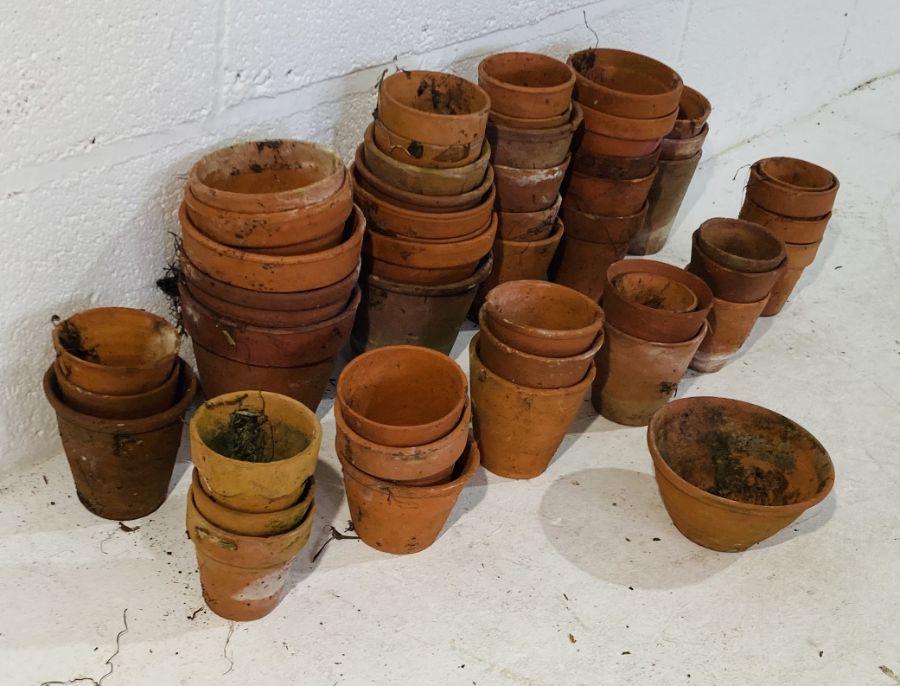 A collection of small terracotta garden pots - Image 3 of 4