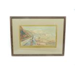A framed watercolour entitled 'The Sea Wall, Teignmouth GWR' signed L. Bidwill, 1891 - 41cm x 56cm