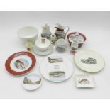 A small collection of local interest pottery including Seaton, Lyme Regis and Branscombe