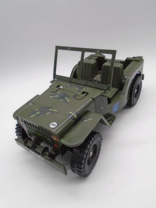 A collection of five large toy army vehicles including a Cherila Toys jeep, Arwin tank etc along - Image 2 of 7