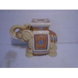 A decorative pottery elephant - height 42cm.