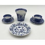 A collection of Spode Blue Italian along with a Meissen onion pattern plate