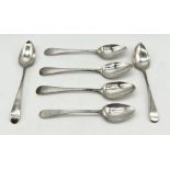 A set of six hallmarked silver coffee spoons, weight 69g