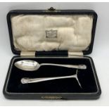 A cased hallmarked silver Christening set