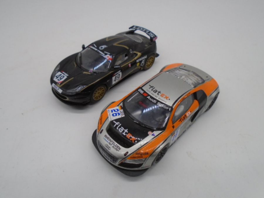 A collection of eight vintage Hornby Scalextric cars including an Aston Martin, Lotus Evora, Lotus - Image 2 of 5