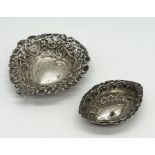 A hallmarked silver sweetmeat dish and one other