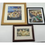 Three framed Beryl Cook prints