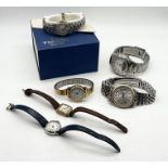 A small collection of various watches including Tissot, Casio, Roamer etc.