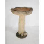 A reconstituted stone bird bath - height 76cm