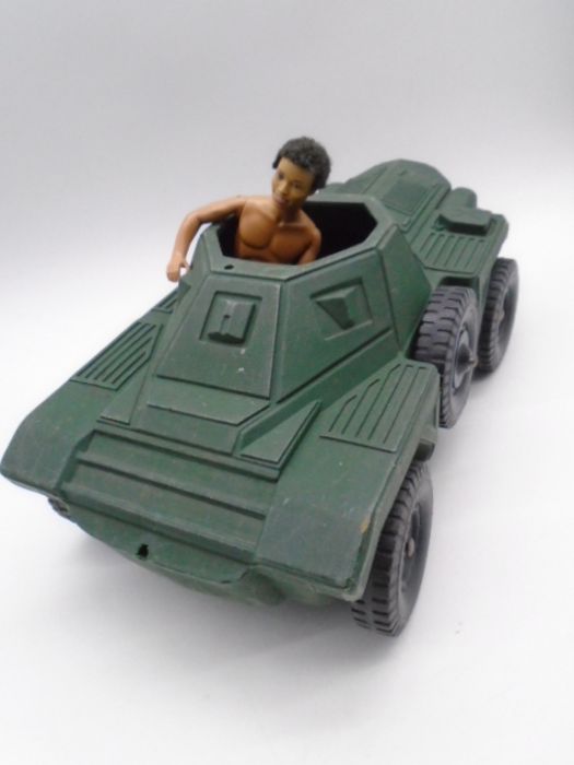 A collection of five large toy army vehicles including a Cherila Toys jeep, Arwin tank etc along - Image 5 of 7