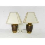 A pair of decorative table lamps, marked 'Endon' of Leeds to bases