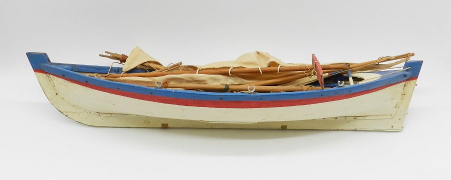 A model boat along with a tribal wooden model of an outrigger (A/F) - Image 5 of 6