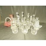 A quantity of glassware including decanters, finger bowls etc.