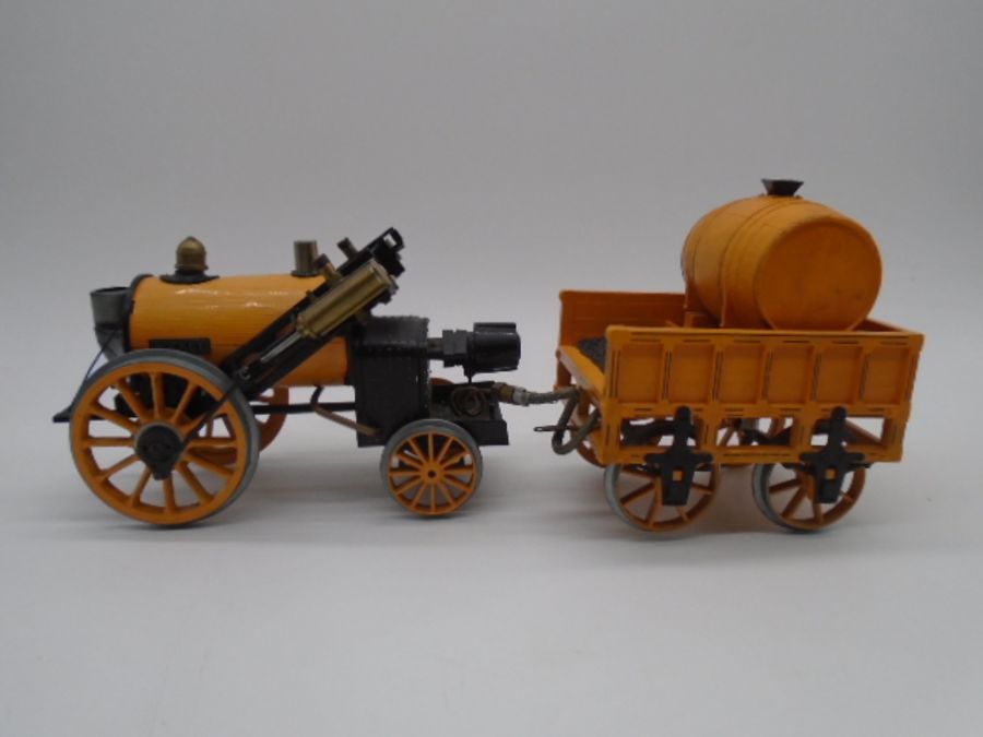 A Hornby Railways "Stephenson's Rocket" live steam locomotive with tender (missing funnel)