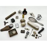 A collection of various items including novelty Dunhill lighter in the form of a tankard, Bee meter,