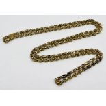 A tested 18ct gold fancy chain, weight 33g