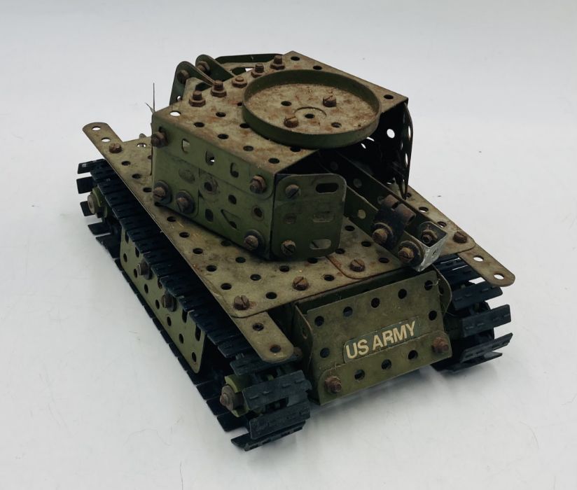 A Meccano part-made US Army tank, along with a Meccano Army Multi Kit with part contents of a - Image 4 of 7