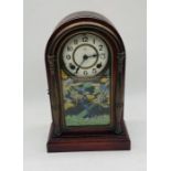 An American style mantle clock by Yung Kong Clock Manufacturers (China) with hand painted dragon