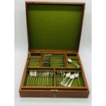 A canteen of matched silver and silver plated cutlery- total silver weight 2022g (65 troy ounces)