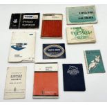 A selection of vintage vehicle manuals including Triumph Herald, Honda, Fantic, David Brown etc.