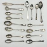 A collection of hallmarked silver tea spoons etc. total weight 182.6g