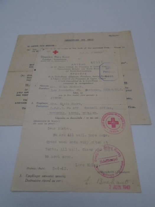 A small ephemera collection including World War 2 Jersey red cross papers plus a set of six photos - Image 13 of 14