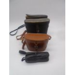 Three sets of vintage Binoculars with cases plus one Monocular, includes Nauticalia 7 - 14x25,