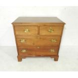 A well proportioned Georgian mahogany chest of four drawers raised on bracket feet - length 78cm,